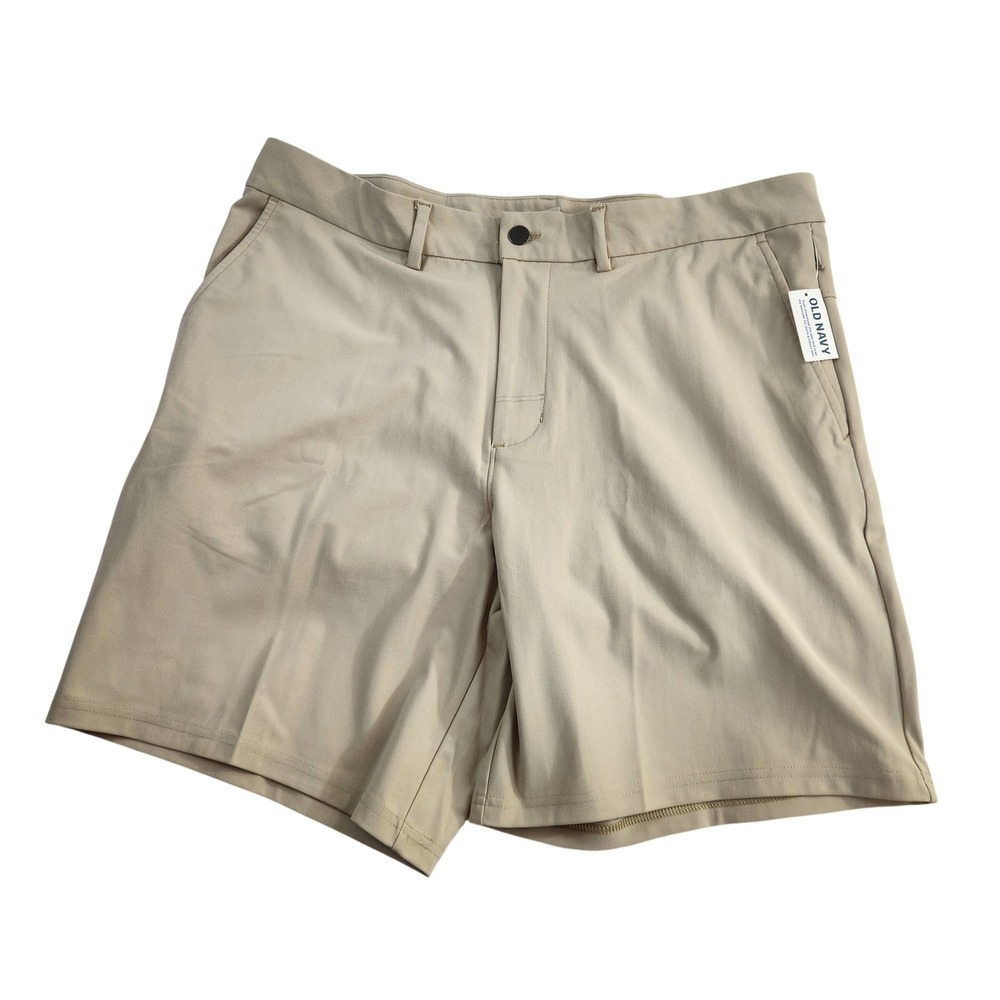 Old Navy Tech Hybrid Shorts Mens 36 Tan Go-Dry Cool 4-Way Stretch Athleisure NWT